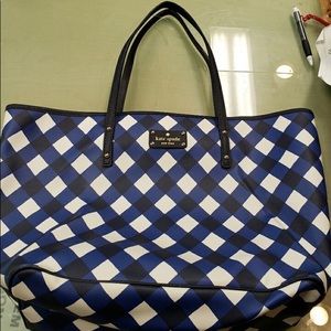 Kate Spade Blue/White/Black Tote Bag (like new)!